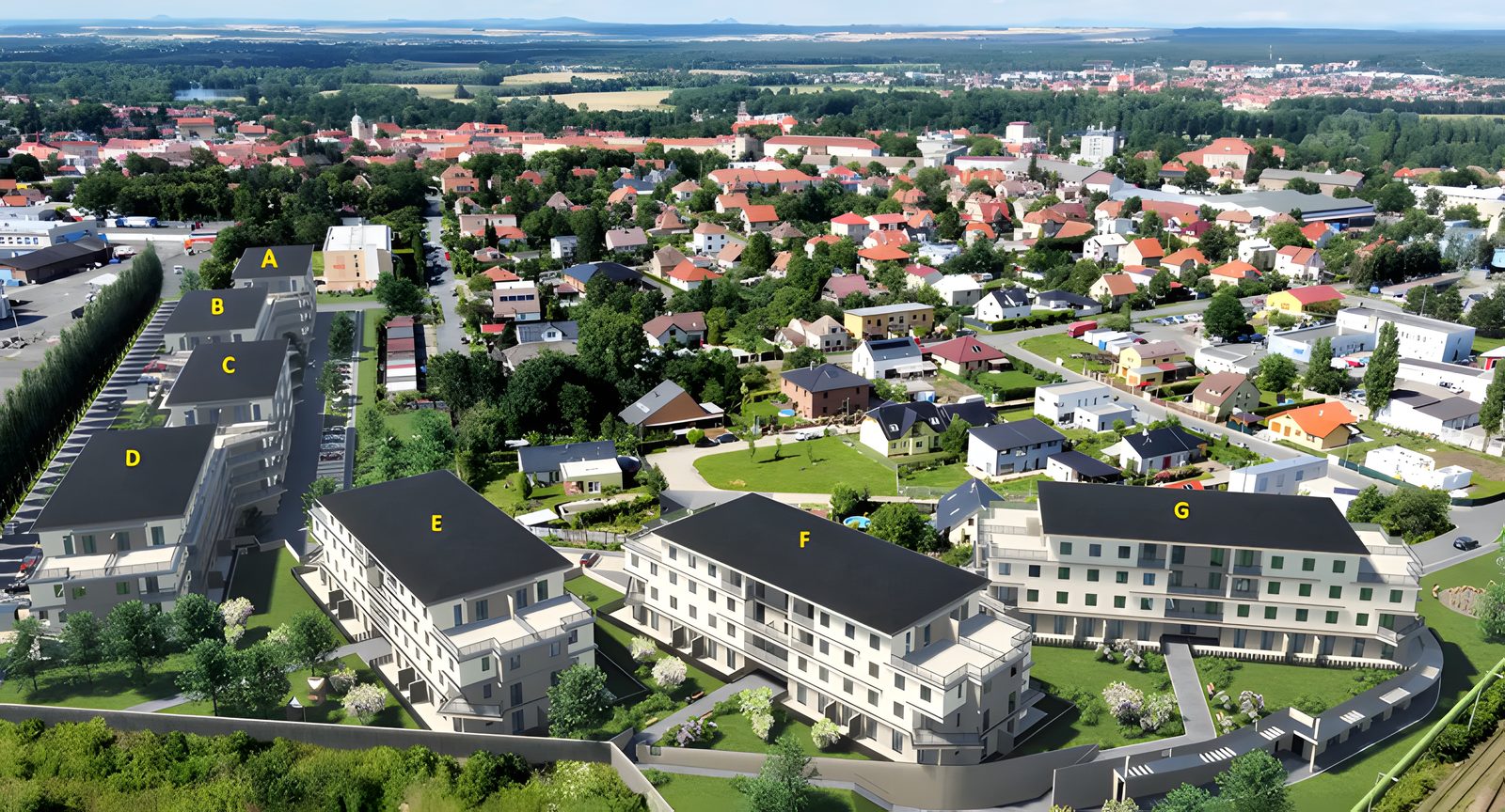 Vizualizace rezidenčního projektu Bydlení Brandýs